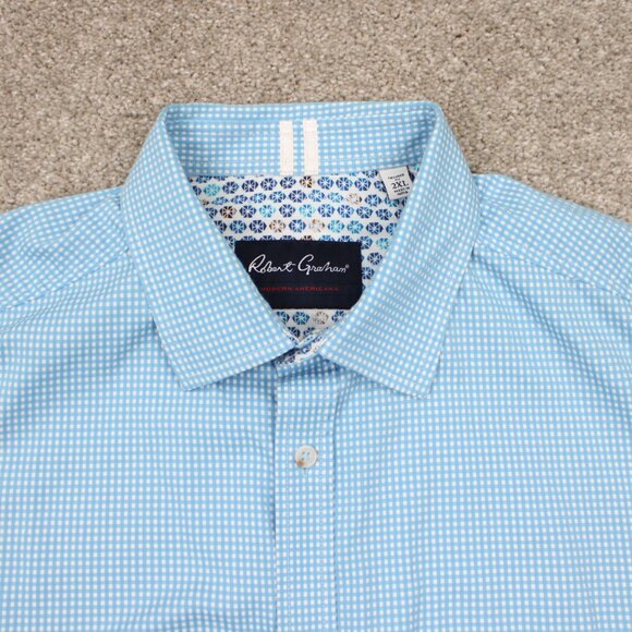 Robert Graham Modern Americana Shirt Adult 2XL XXL Blue Tailored Fit L/S Button - Picture 5 of 12